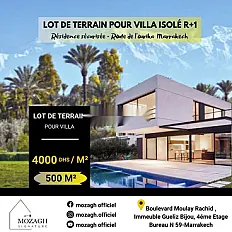 Terrain 500 m² isolé pour villa sans vis-à-vis