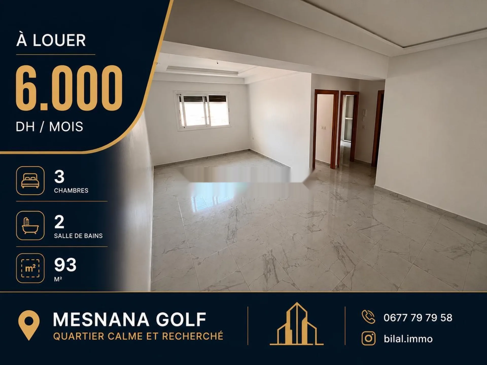 Appartement 3 chambres à Mesnana Golf