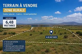Terrain titré 6,48 ha à vendre Issen (40 min/Agadir)