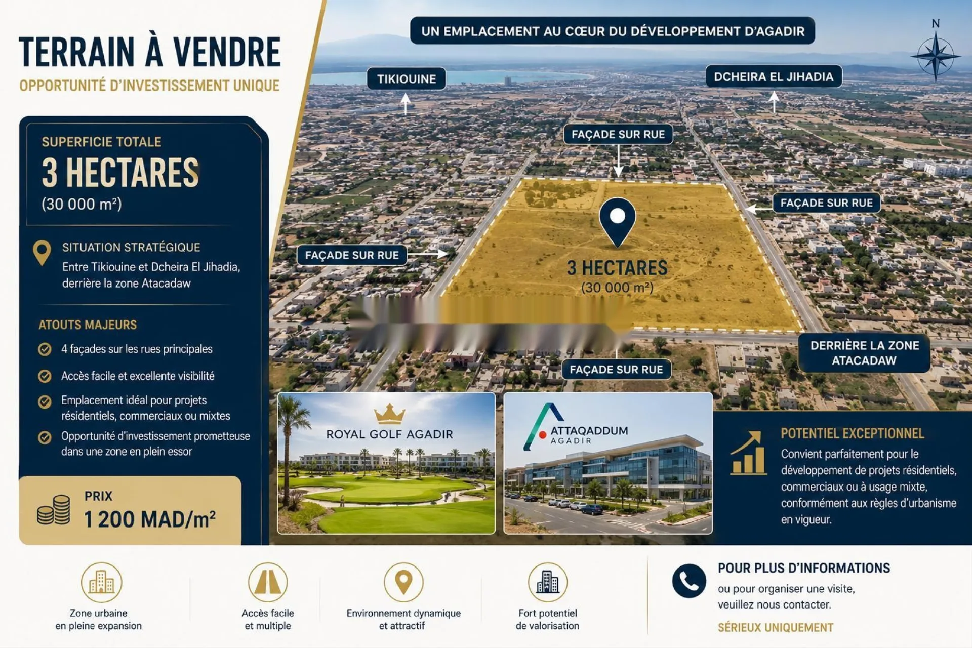 Terrain ZPU 3 hectare à vendre