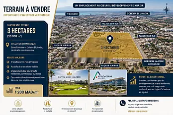 Terrain ZPU 3 hectare à vendre
