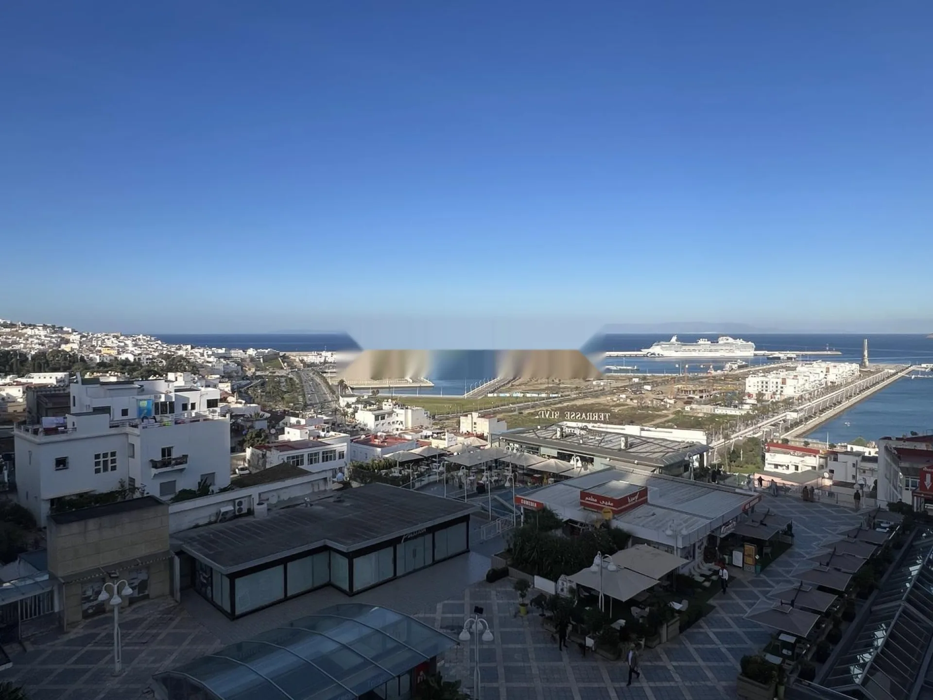 Vue Panoramique Sur La Mer Centre Ville Moderne