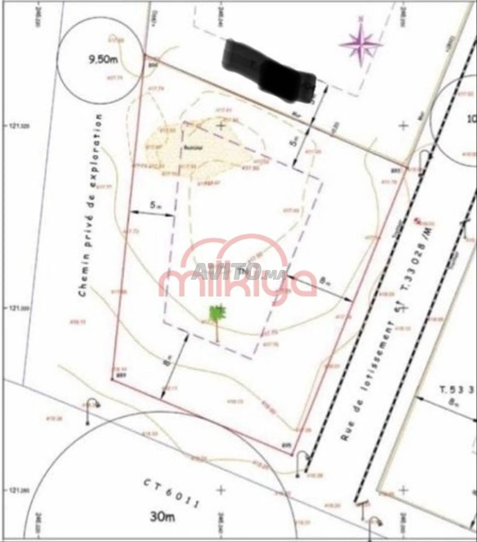 Vente Terrain nu de 898 m2
