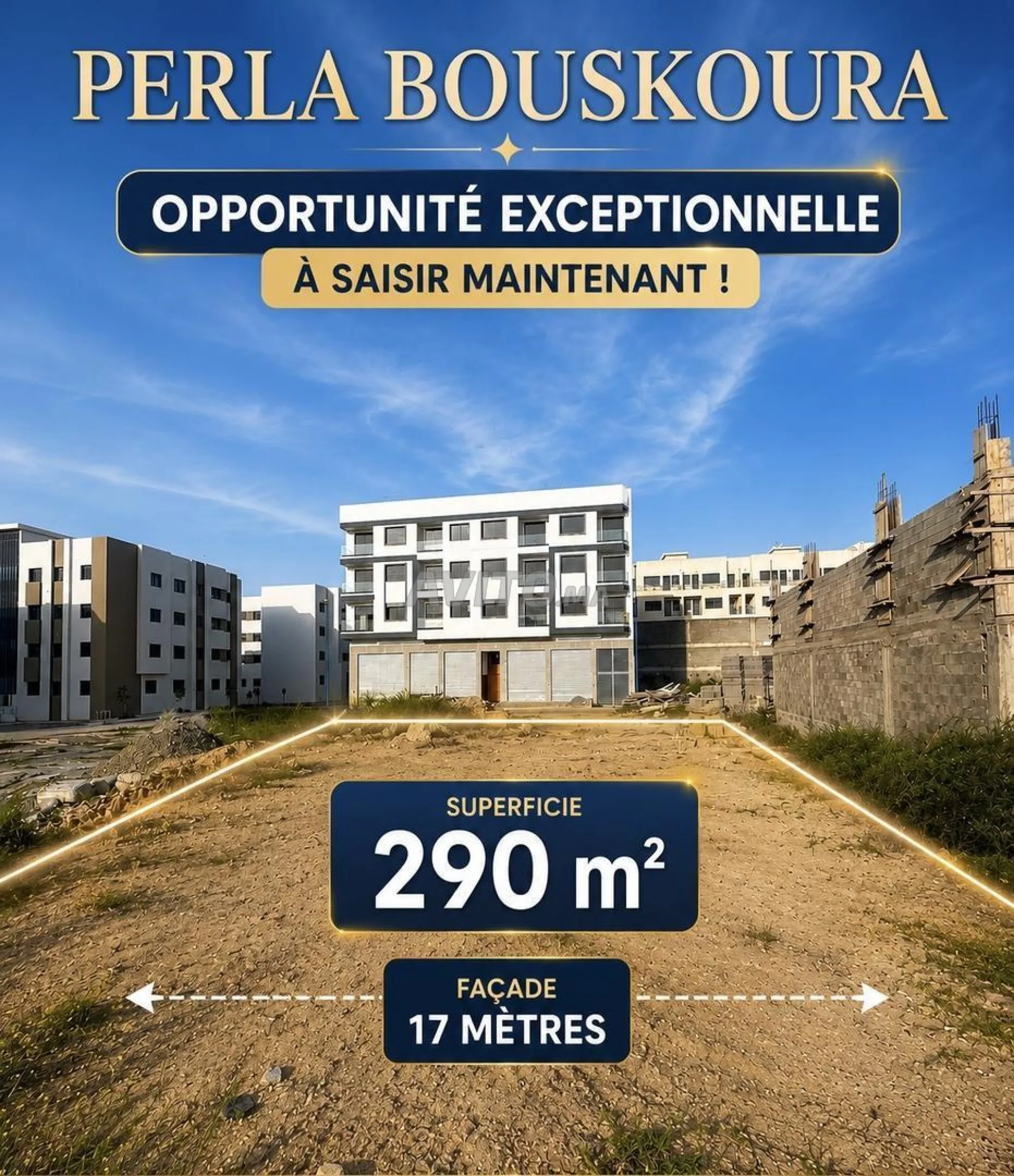 Terrain à vendre - Perla Bouskoura