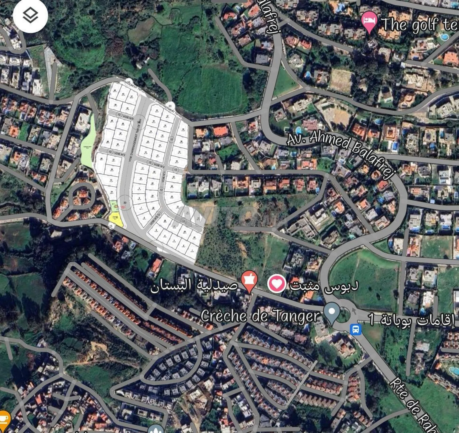 Terrain 507 m² zone villa titré à Boubana Tanger
