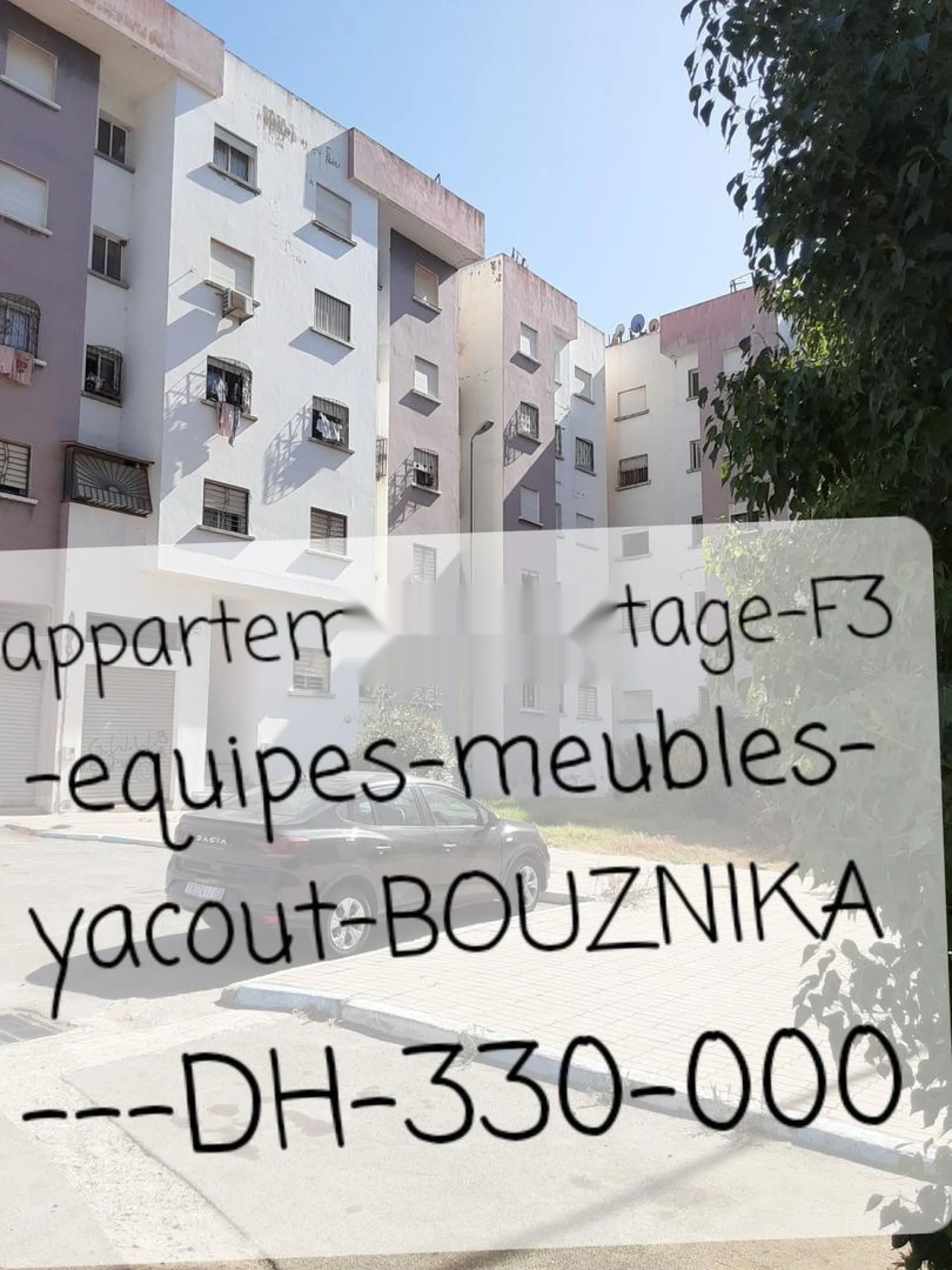 Appartement à vendre avec ameublement