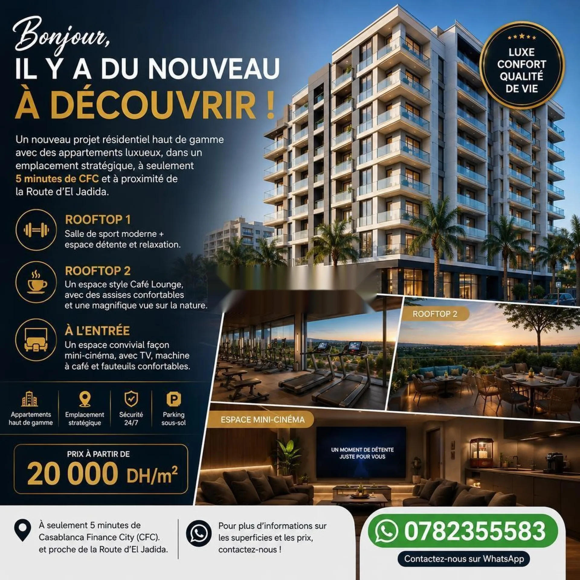 Appartement à vendre près de CFC