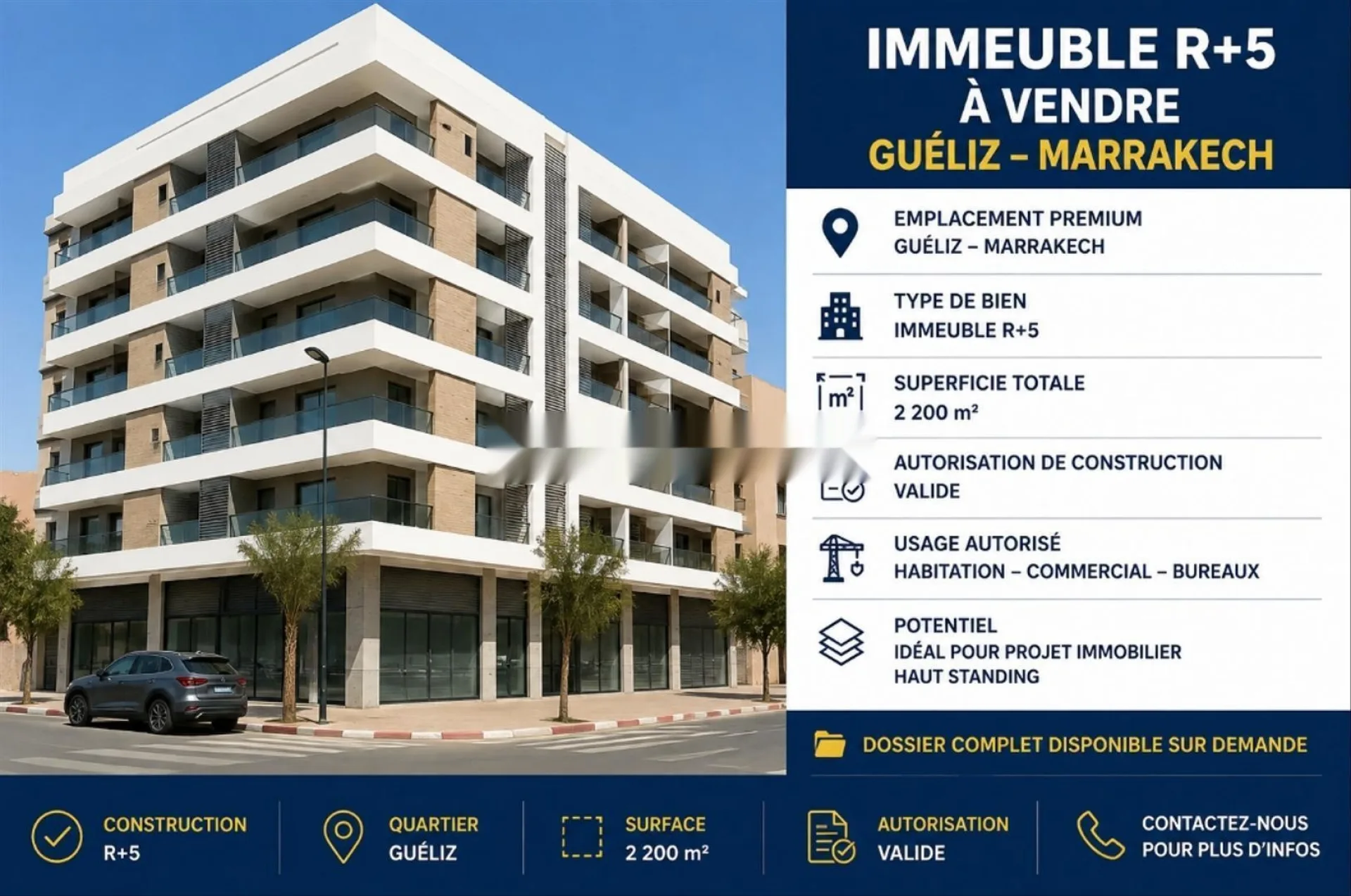 Projet autorisé Guéliz R+5