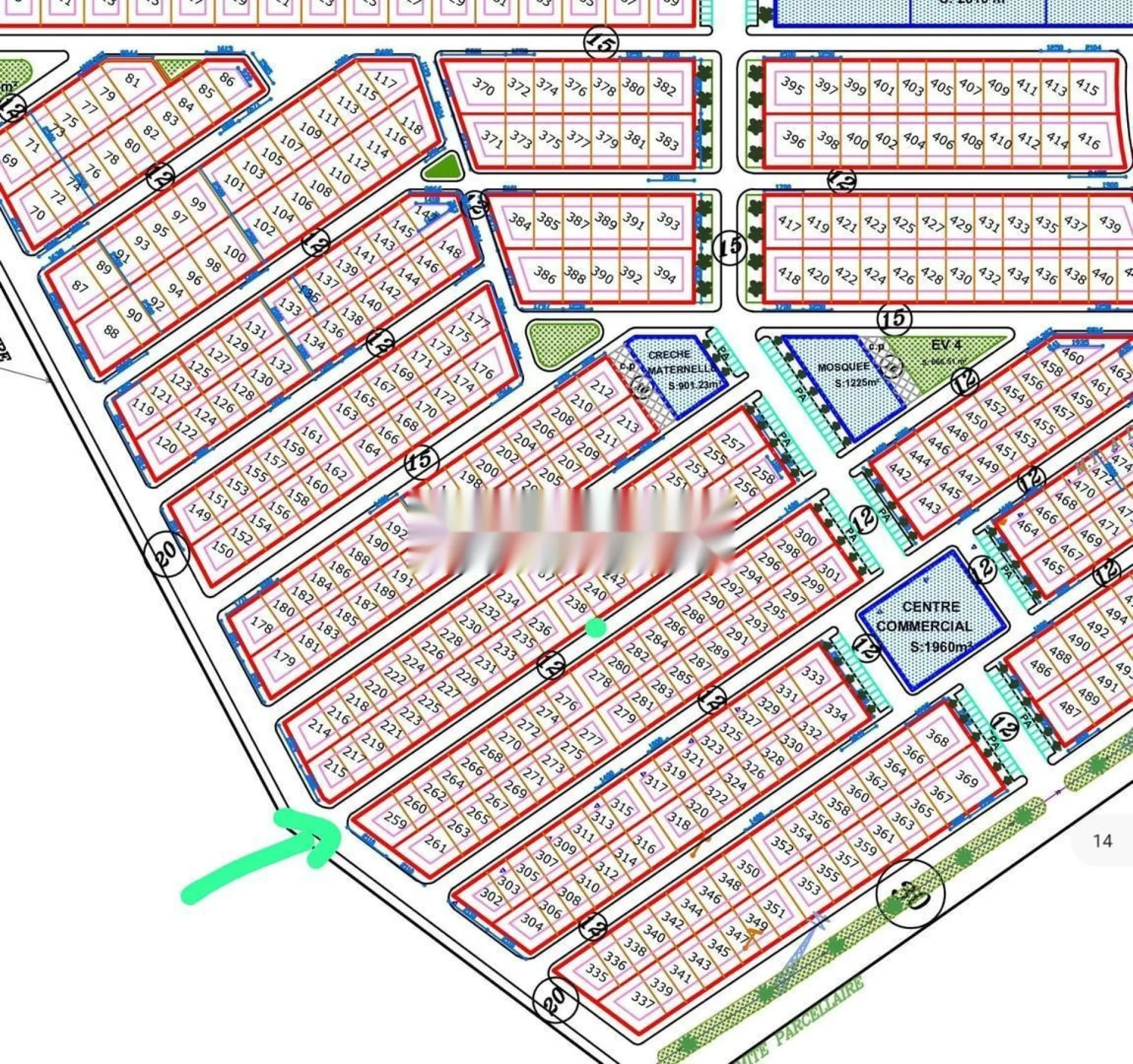 أرض فيلا 280 م² 3 واجهات - الحديقة 2