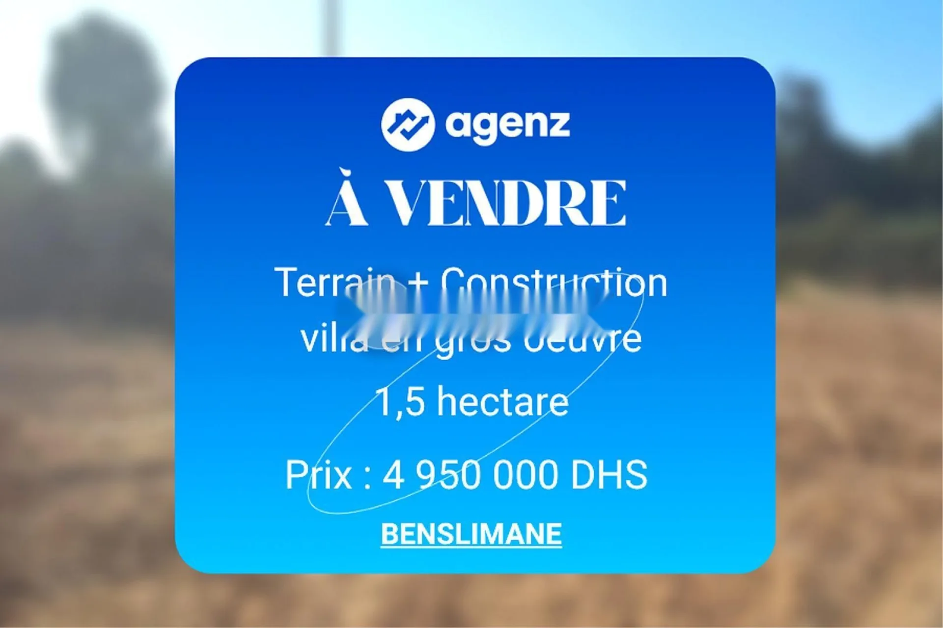 BEN-BO-1101 - Terrain à vendre à Benslimane