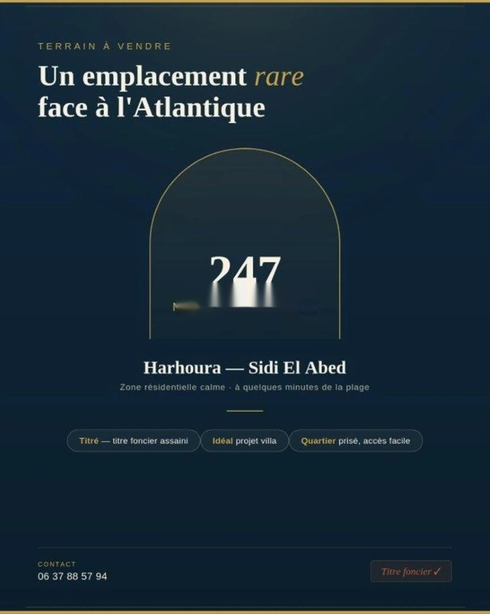 Rare - Terrain Villa 247 m2 à Harhoura