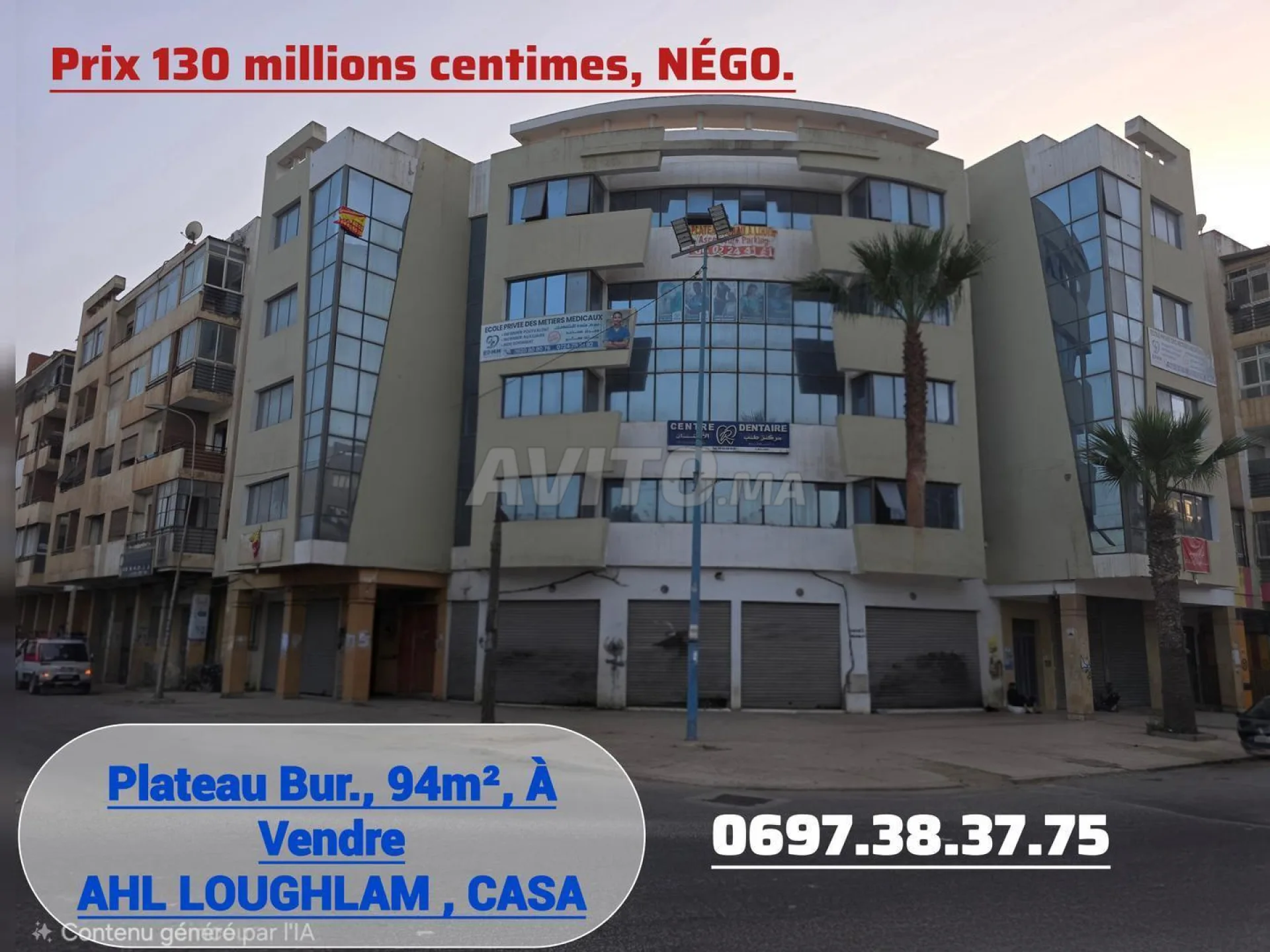 VENTE - Plateau Bureau 94m2 CASABLANCA