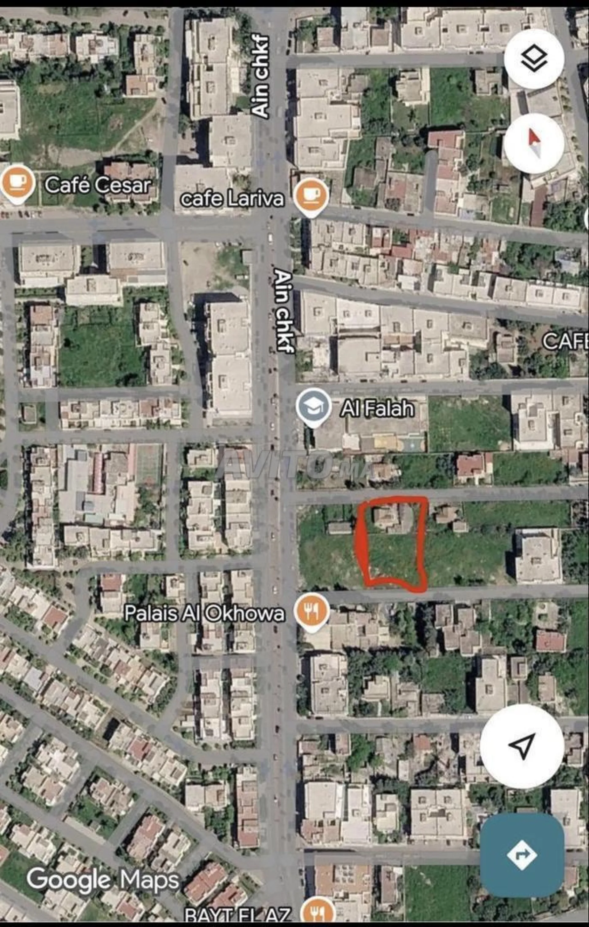 Terrain à vendre à côté de l'école Falah 820m²