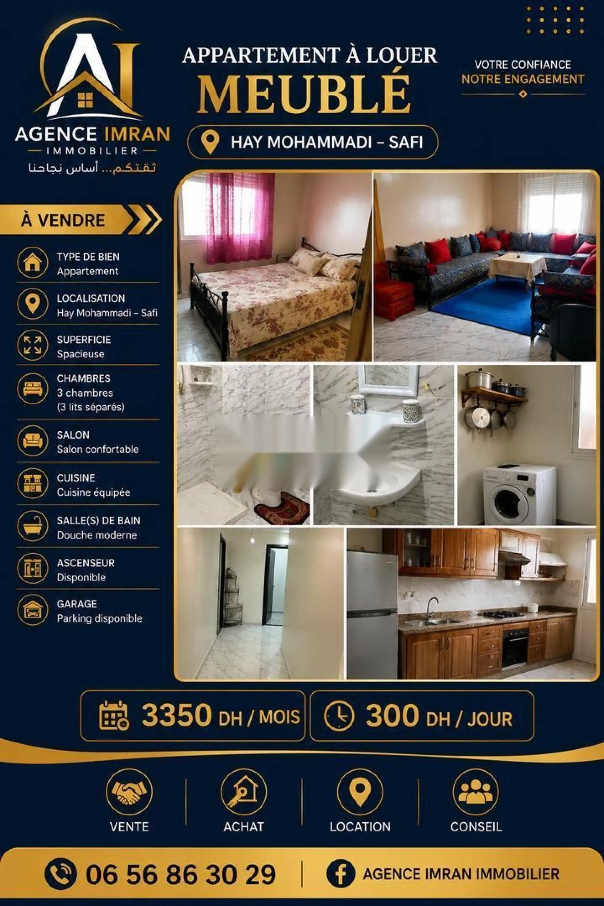 Appartement meublé à louer Hay Mohammadi