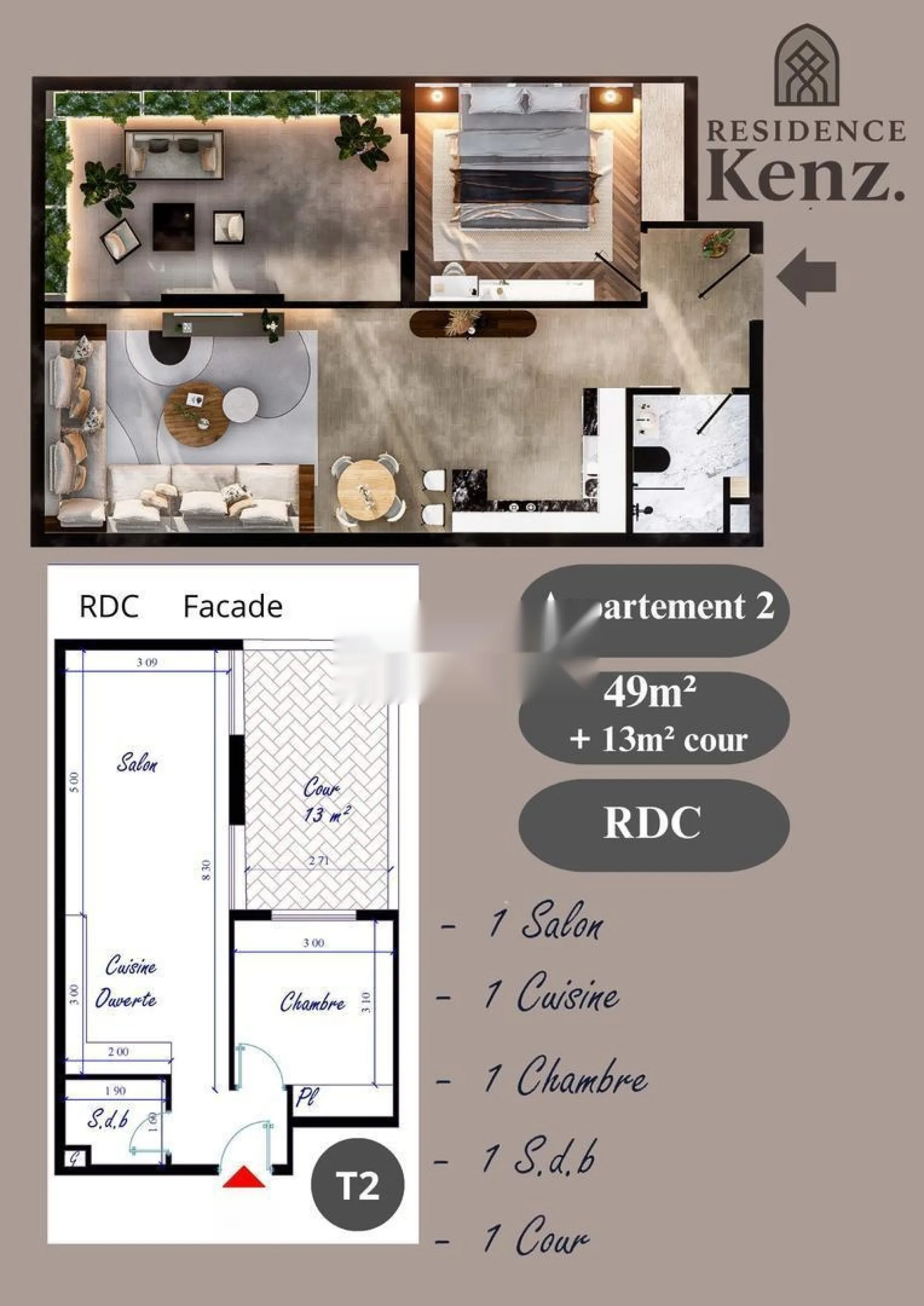 Appartement à vendre 62 m²