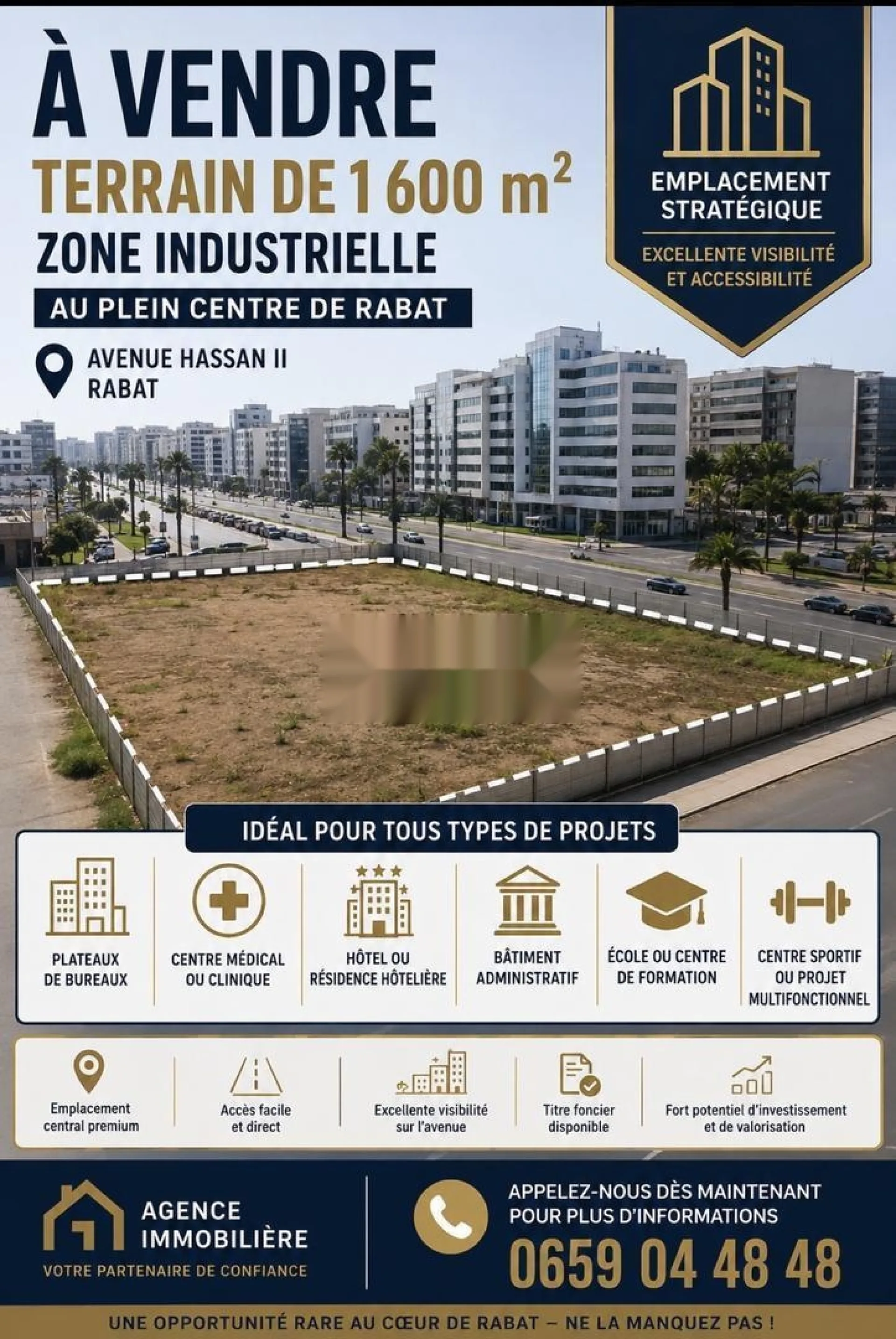 Terrain zone industrielle Rabat