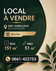 Local à vendre 151 m² et mezz 51 - Bouskoura