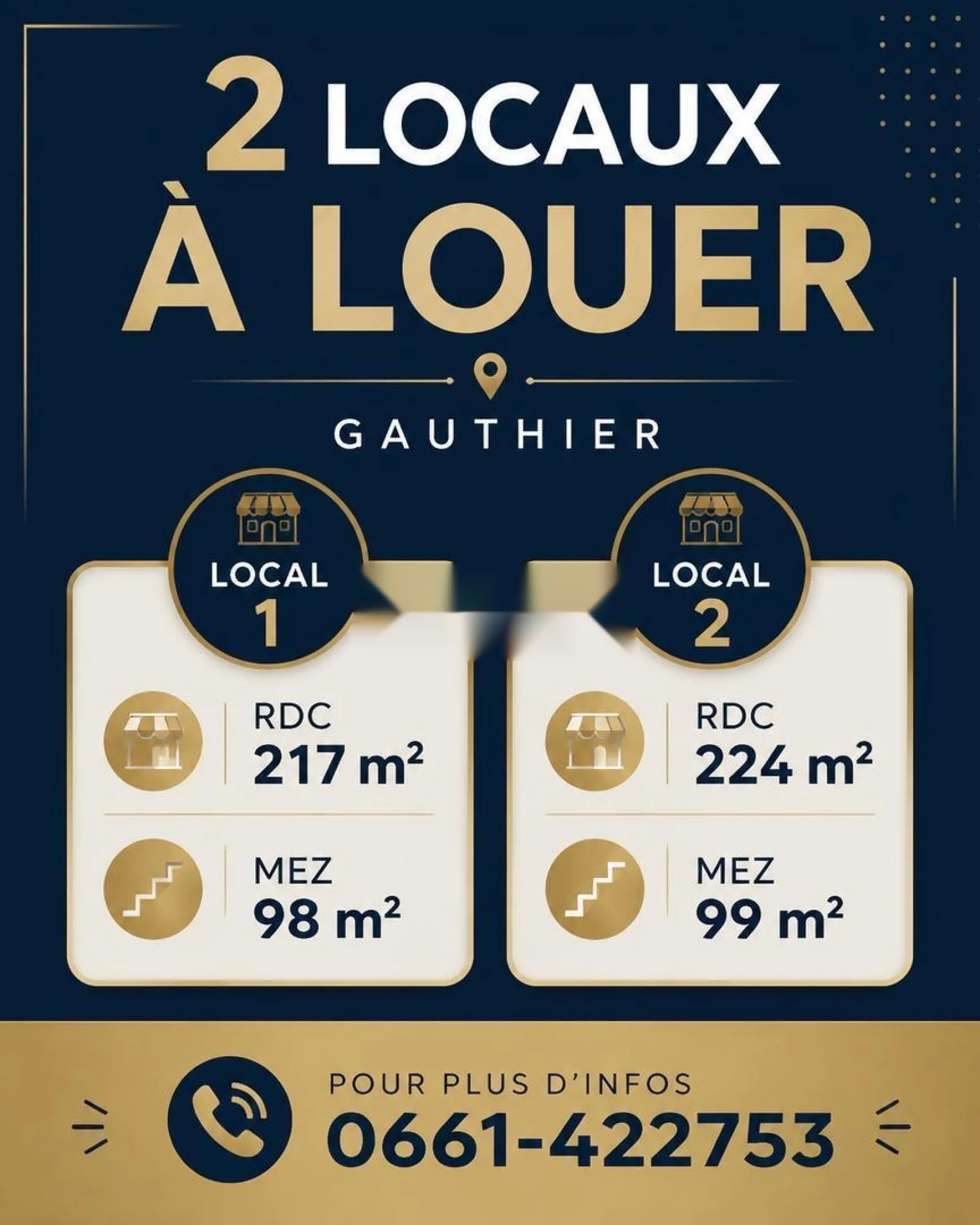 2 locaux à louer - Gauthier Casablanca