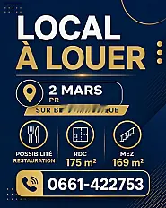 Local à louer 175 m² et mezz 169 - 2 Mars