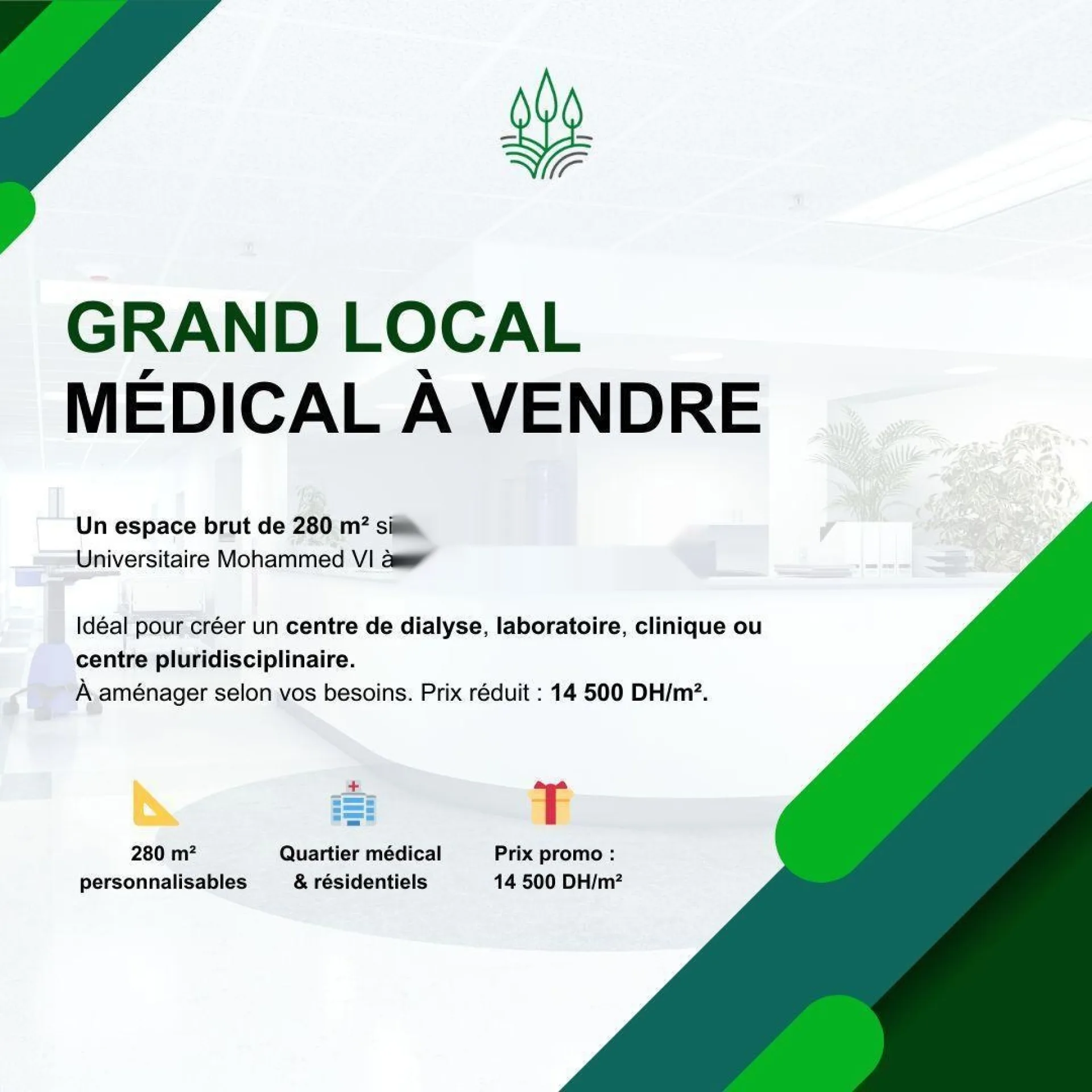 Grand local médical à vendre