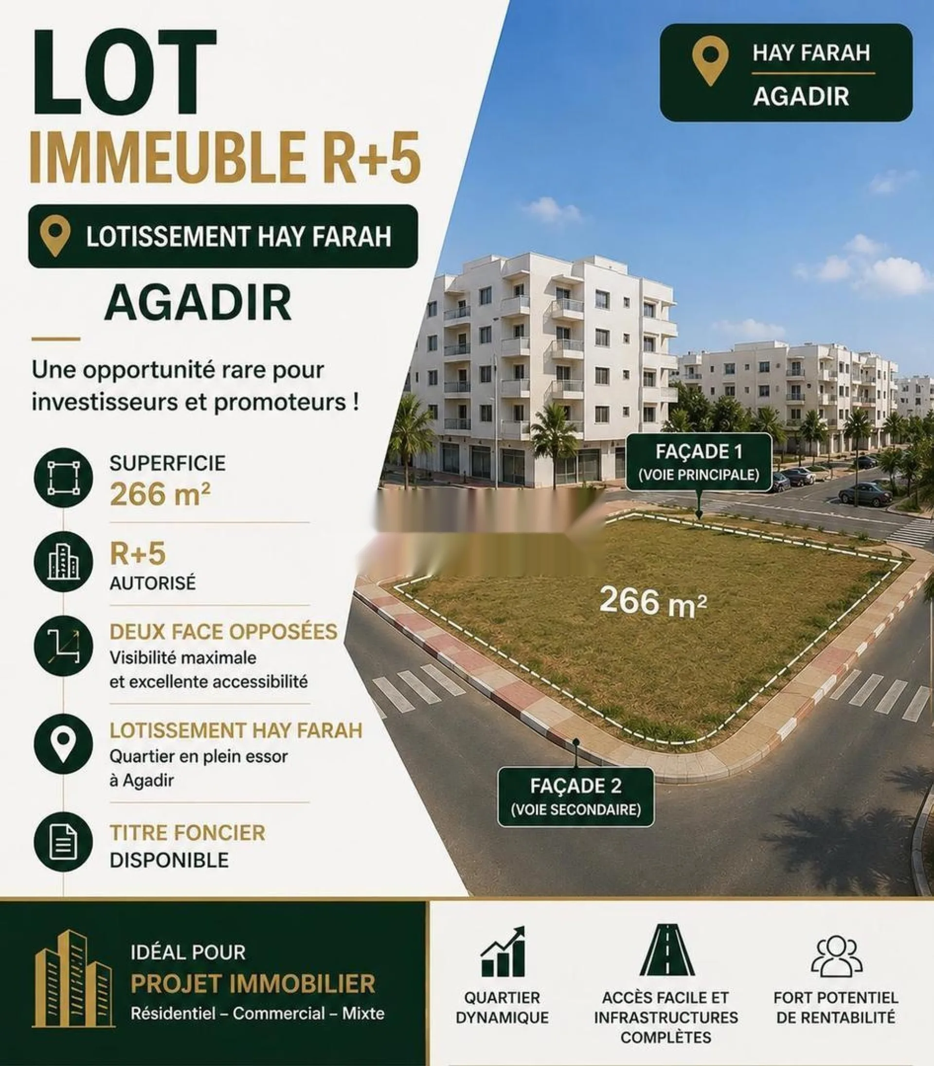 أرض من نوع R5 بحي فرح