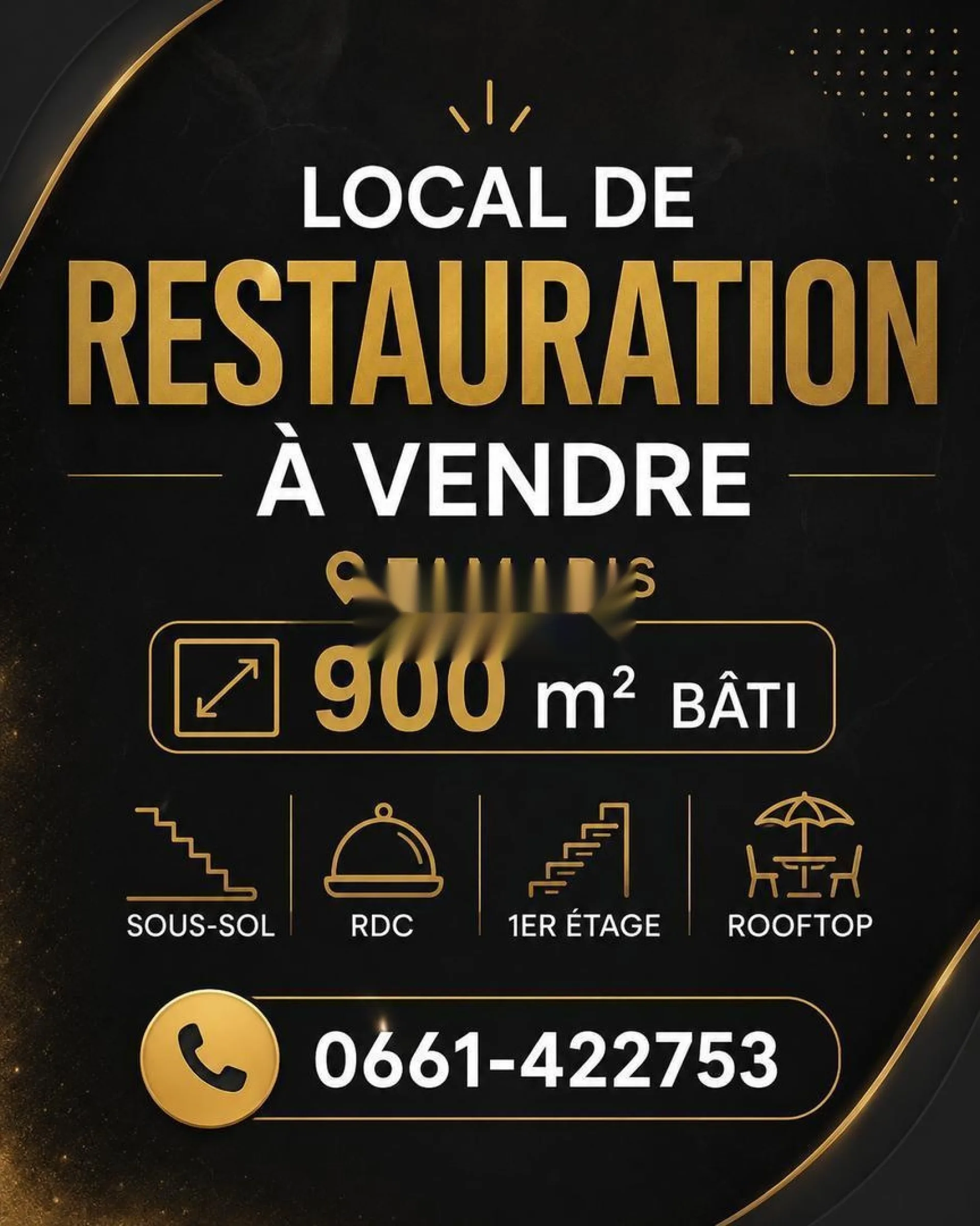 Local de restauration à vendre 900 m² bâti - Tamaris