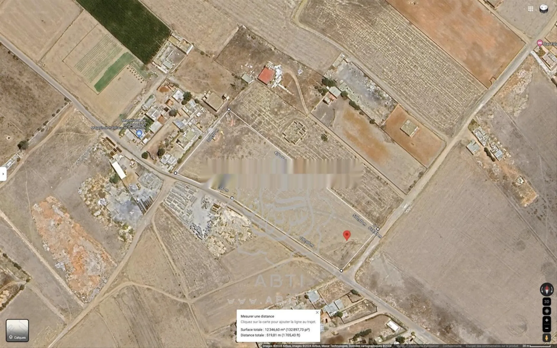 Terrain angle sur goudron 1,2 ha Chragui Bouskoura