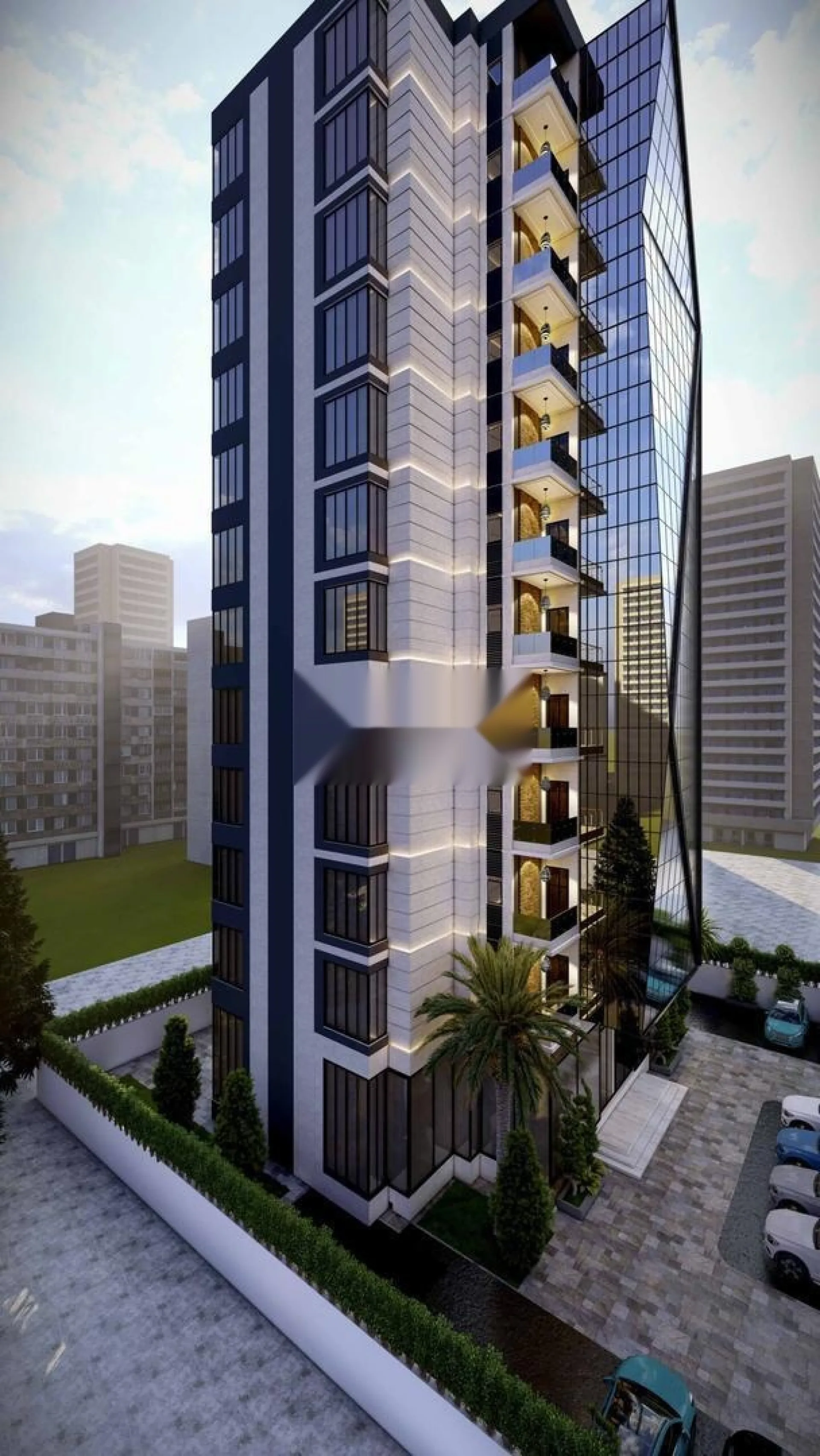 Terrain trois façades immeuble centre Hamria