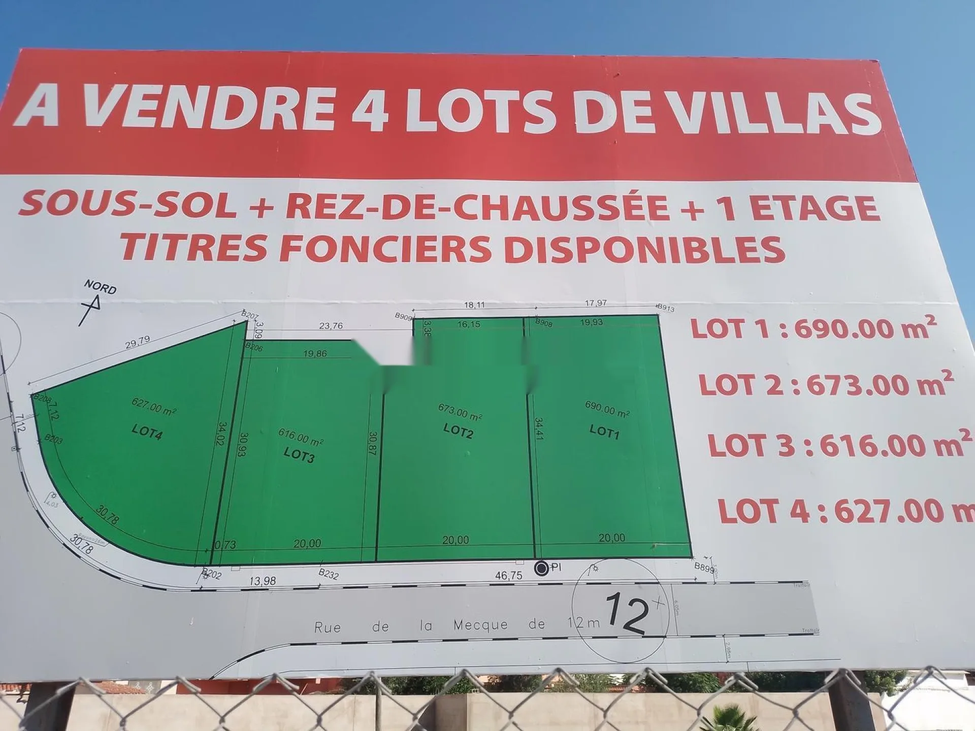 Terrains pour villa de 620 m² en centre ville