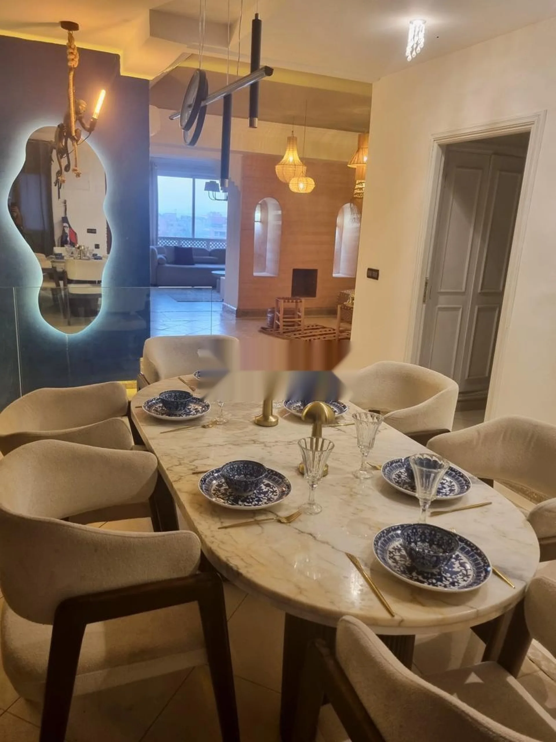 Duplex 3Ch 3Sdb à Gueliz à louer par jour