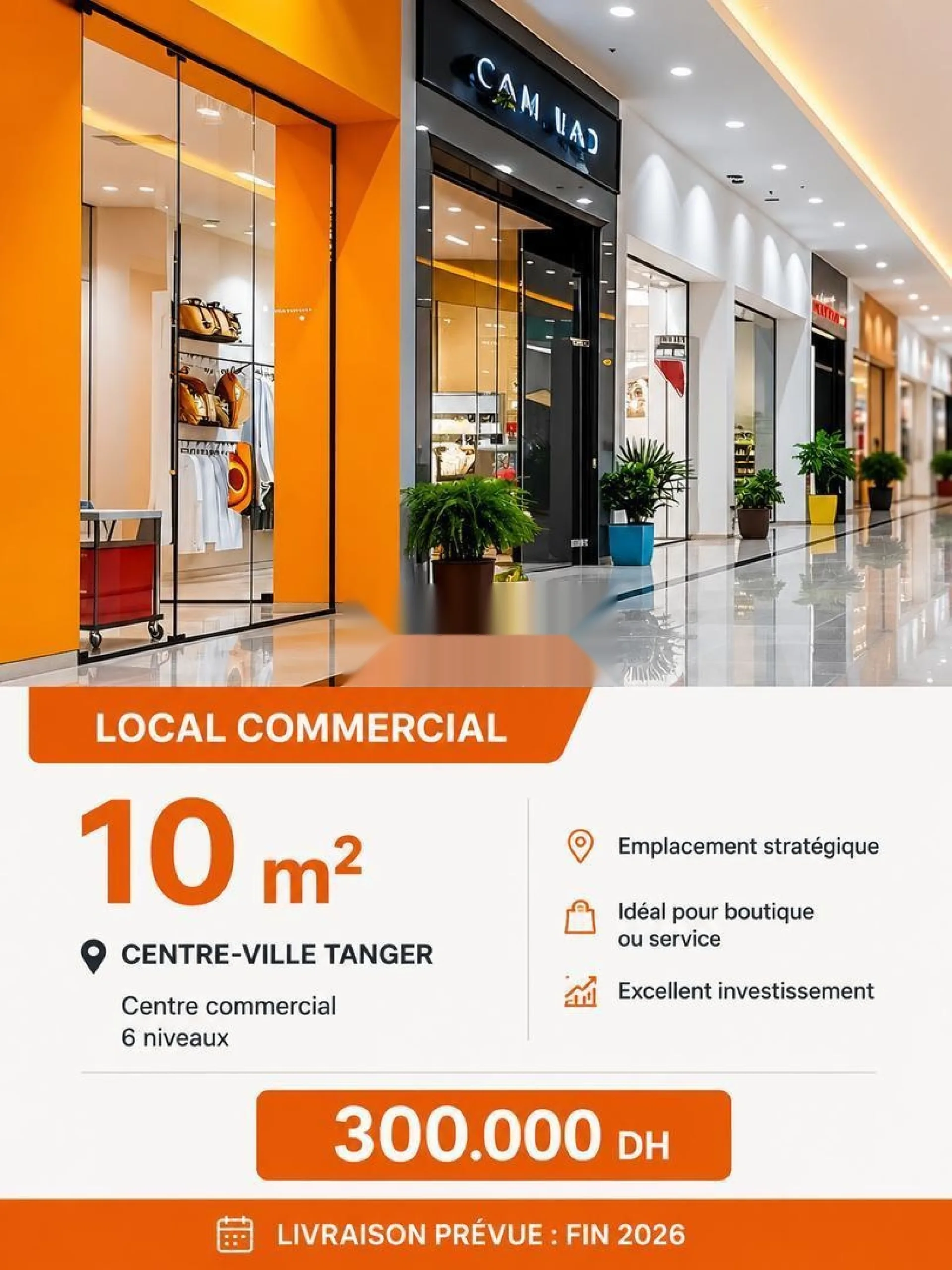 Local commercial 10 m² Centre-ville Tanger