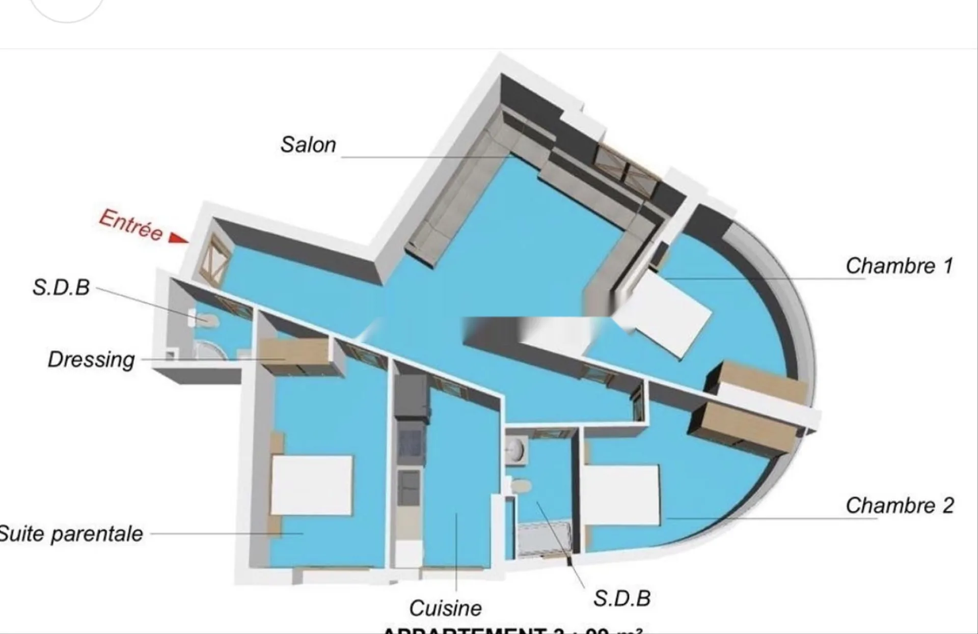 Appartement neuf à côté de la gare